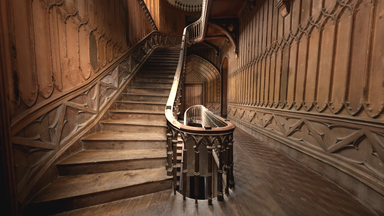 Fully textured render of the spiral staircase