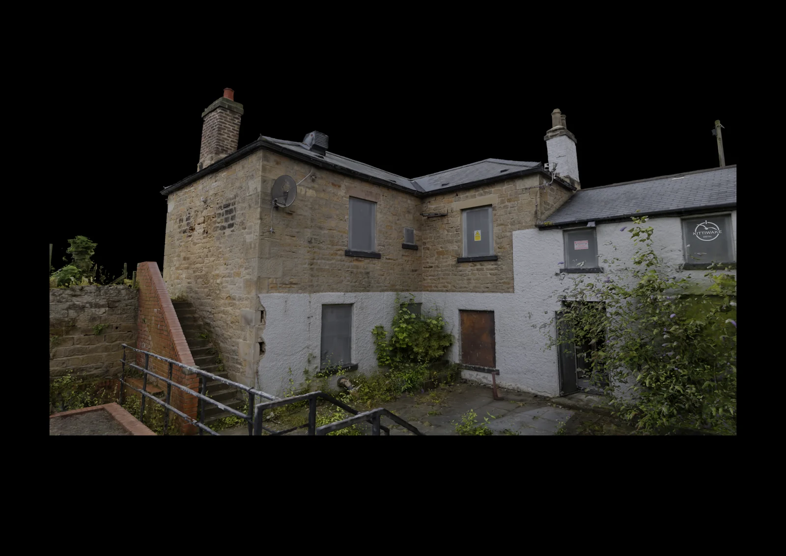 Rear of the station model showing the external steps