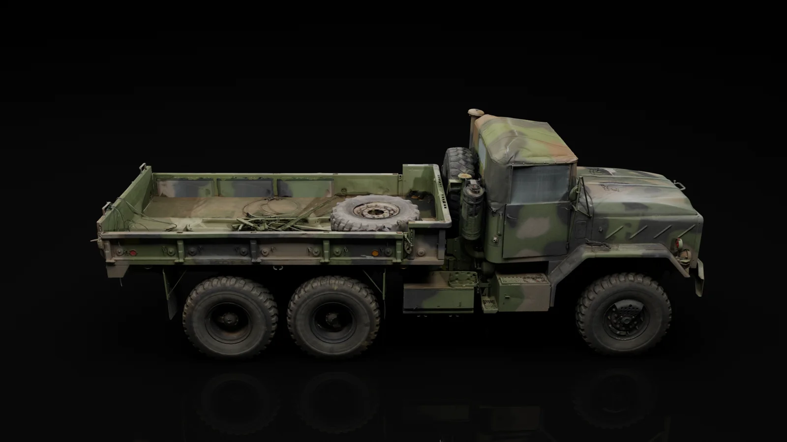 Photoreal 3D render of the M939 army truck captured for Hurricane Heist