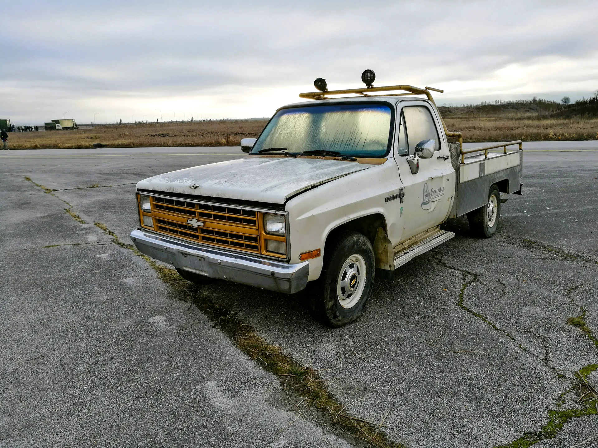 Chevrolet pickup truck on a Bulgarian airfield location ready for 3D capture
