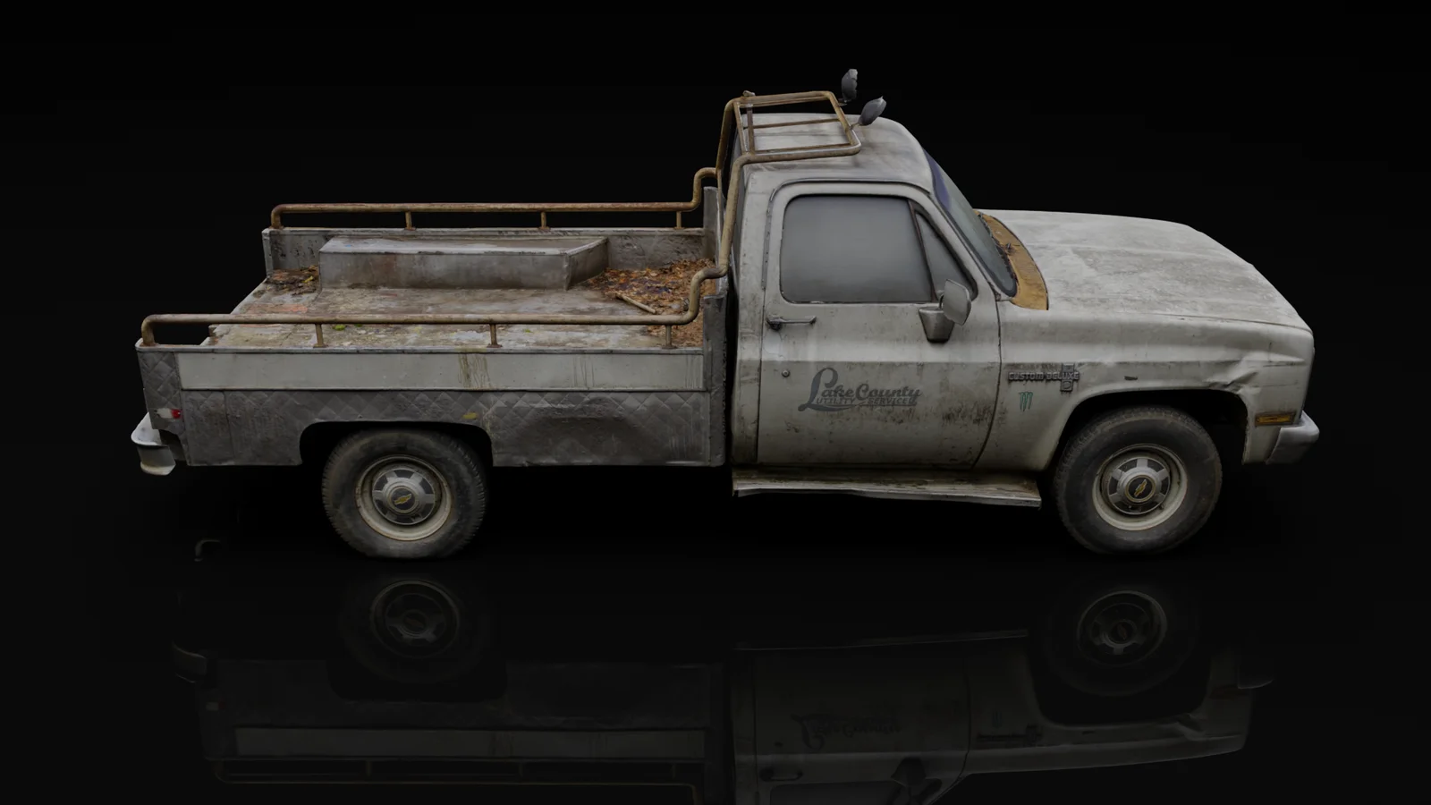 Photoreal 3D render of the Chevrolet pickup truck captured for Hurricane Heist