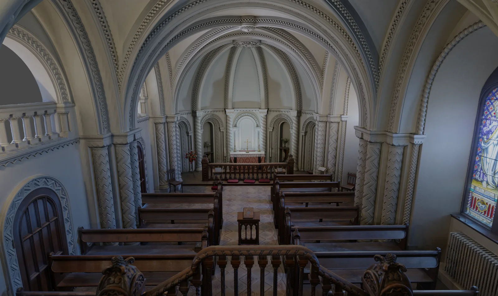 Textured render of the castle chapel