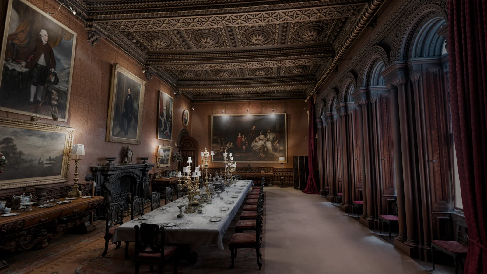 Textured render of the dining room