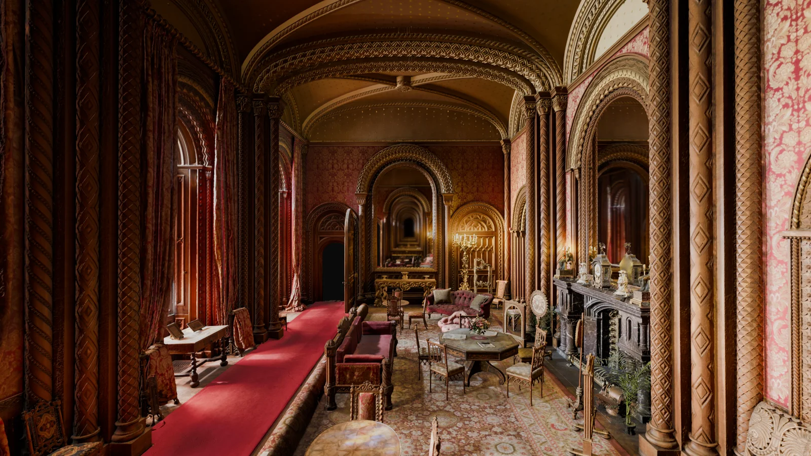 Textured render of the drawing room