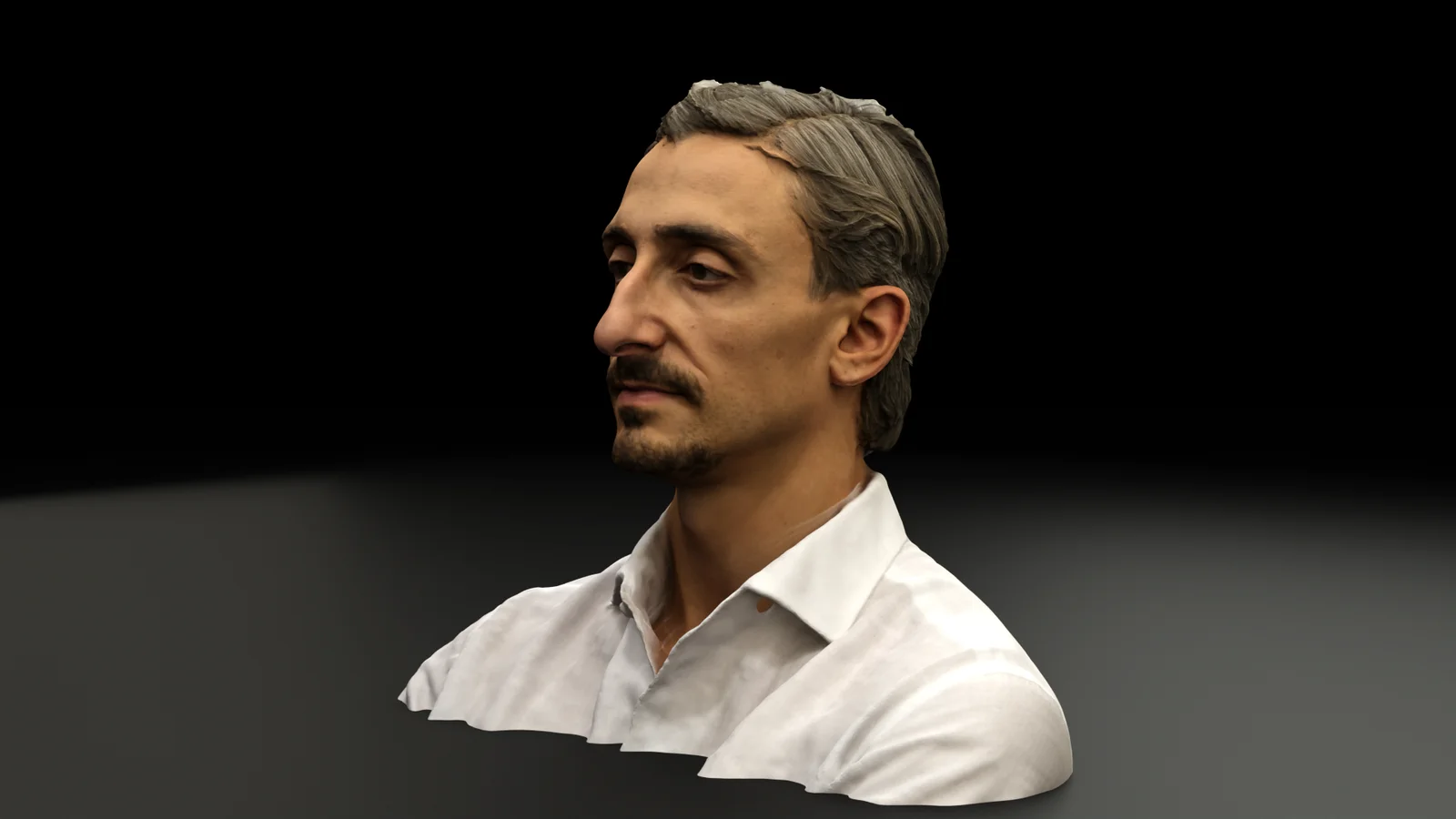 Textured render of the actor's digital double