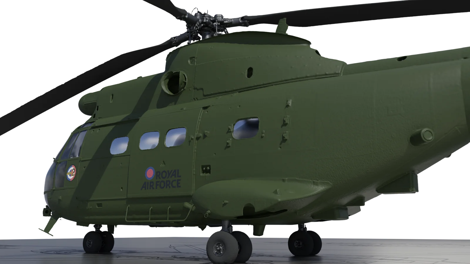 Close side render showing the fuselage detail