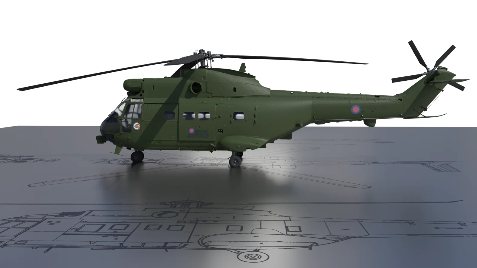 Side profile render of the aircraft