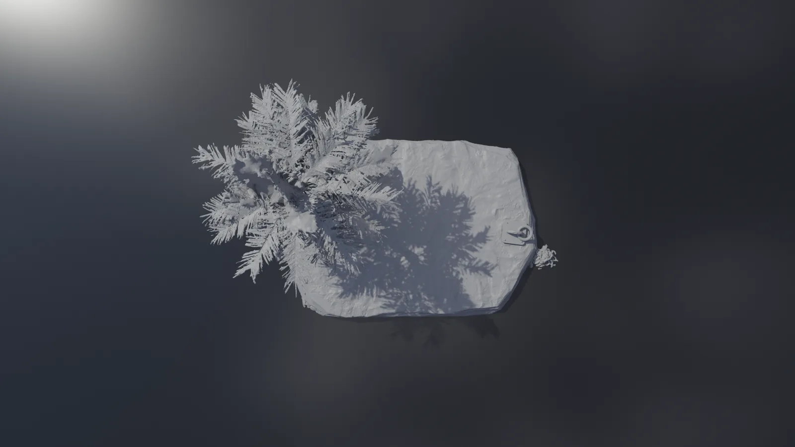 Untextured clay render of the desert island set