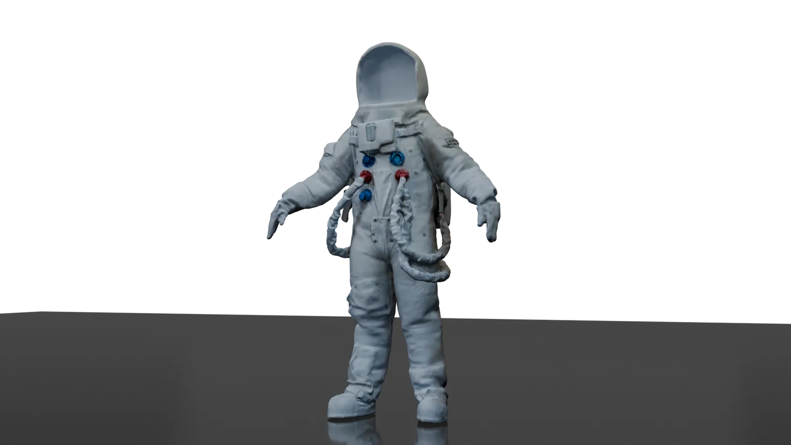 Textured render of the scanned space suit