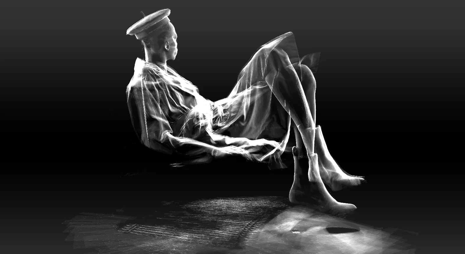 Reclining figure rendered from scan data for L'Uomo Vogue