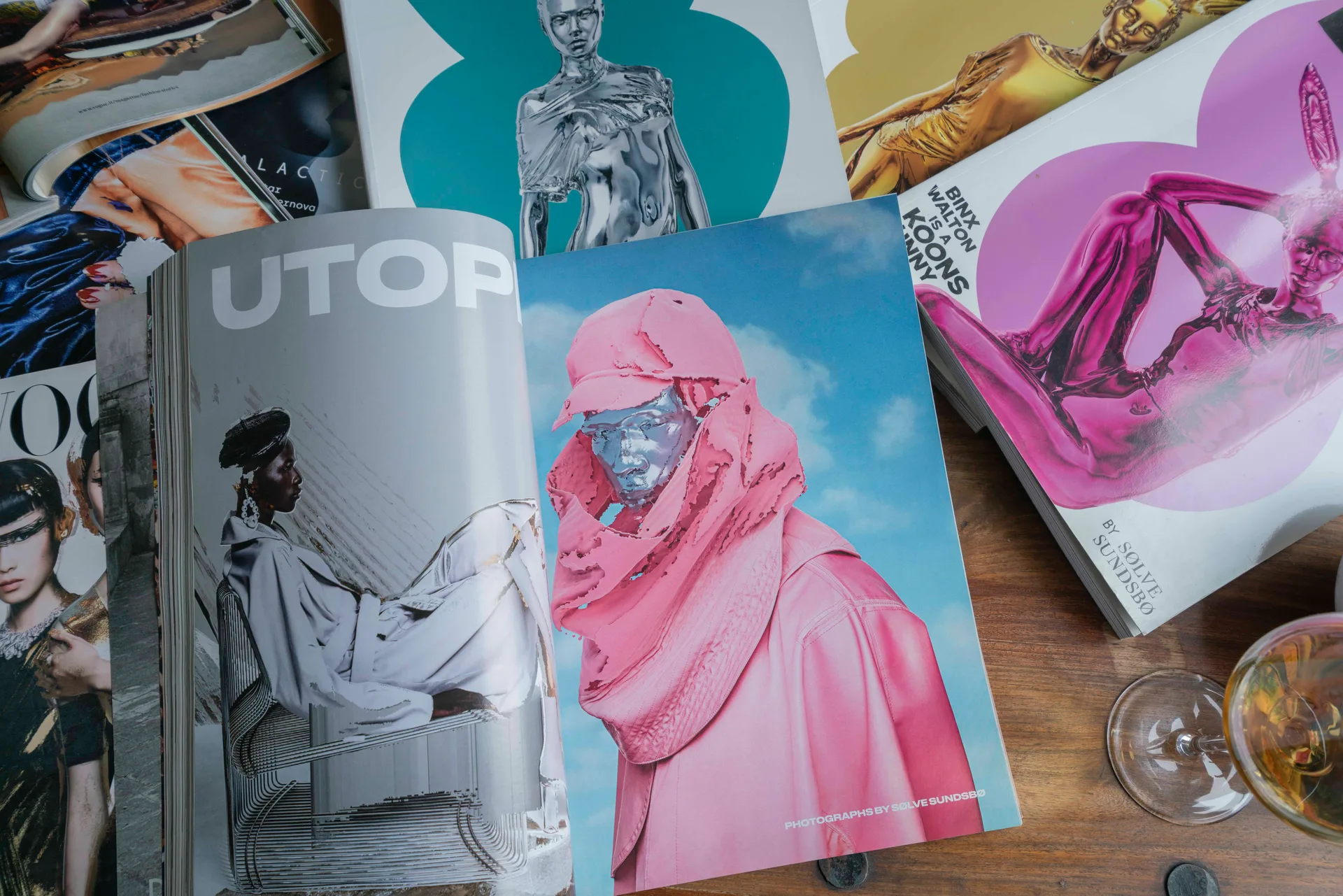 Printed magazines featuring the finished work