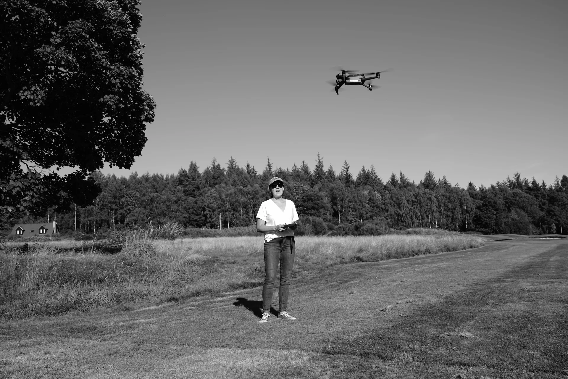 Jandira Guasque operating drone for aerial 3D scanning and mapping